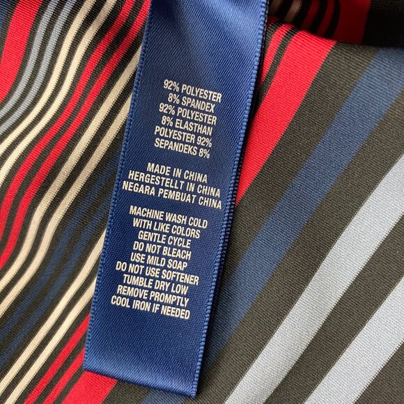 Jack Nicklaus Golf Shirt Men Large L Multicolored Stripes Black Red Blue White - Picture 4 of 9